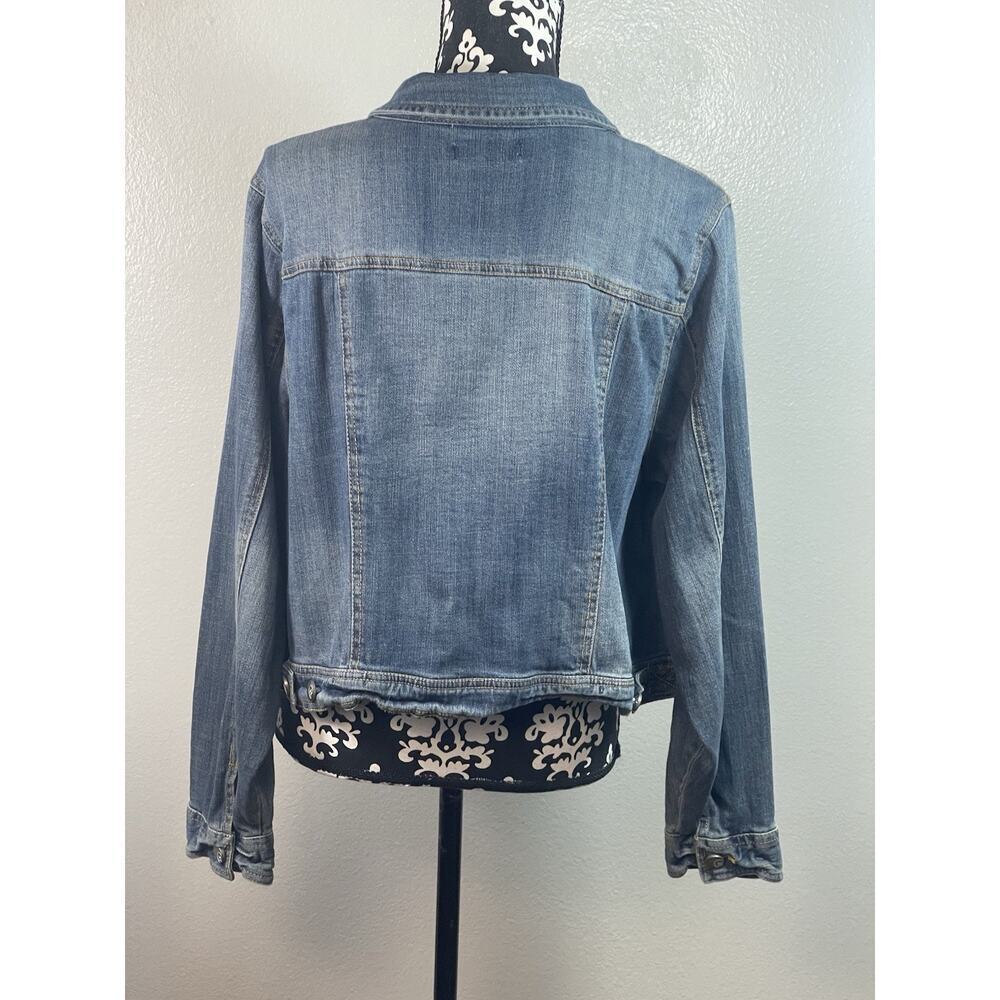 EST 1946 Denim distressed blue jean jacket 18 to 20 W Vintage - Picture 4 of 9